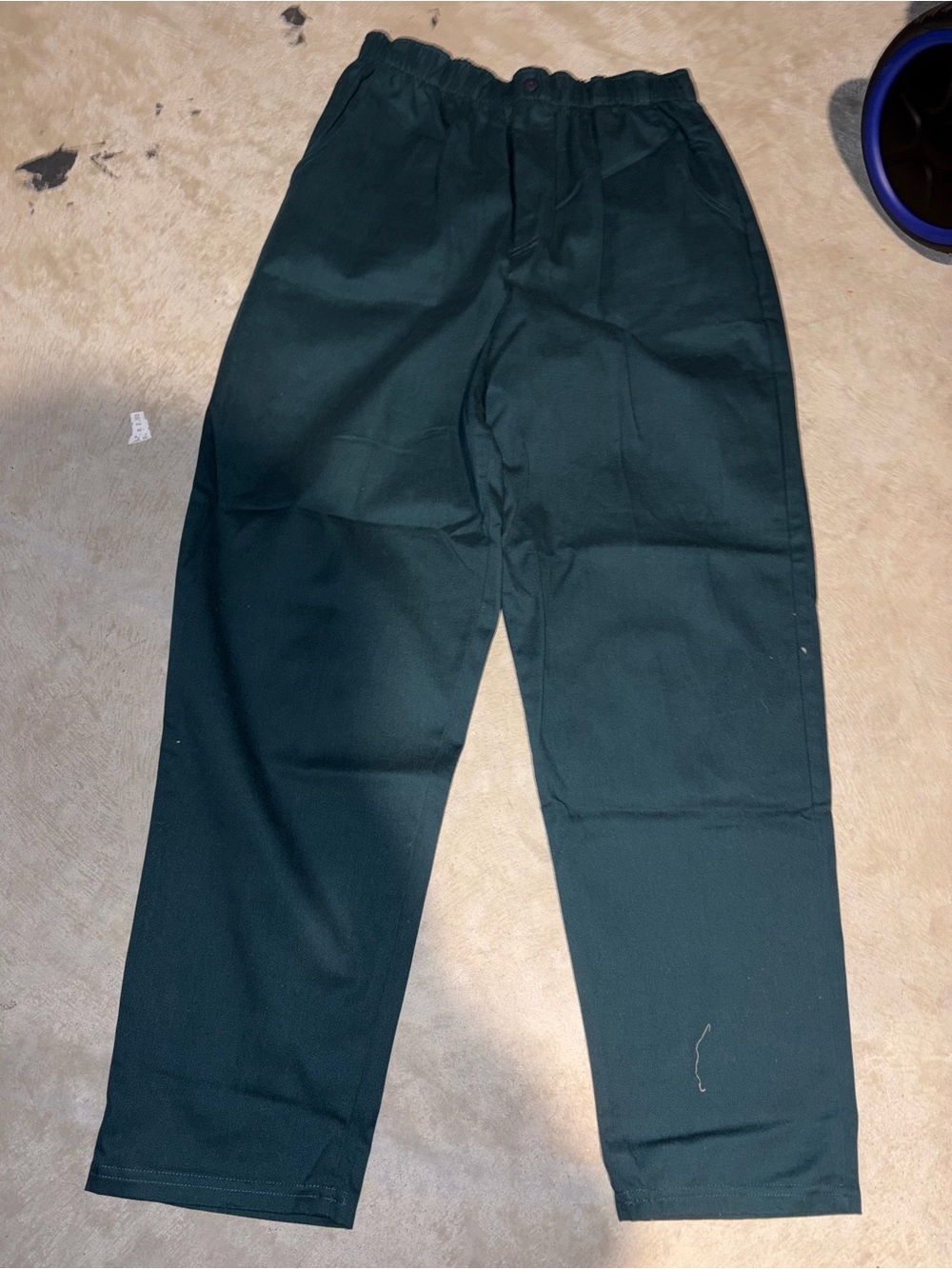Bobbie Brooks Dark Green Elastic-Waist Chinos